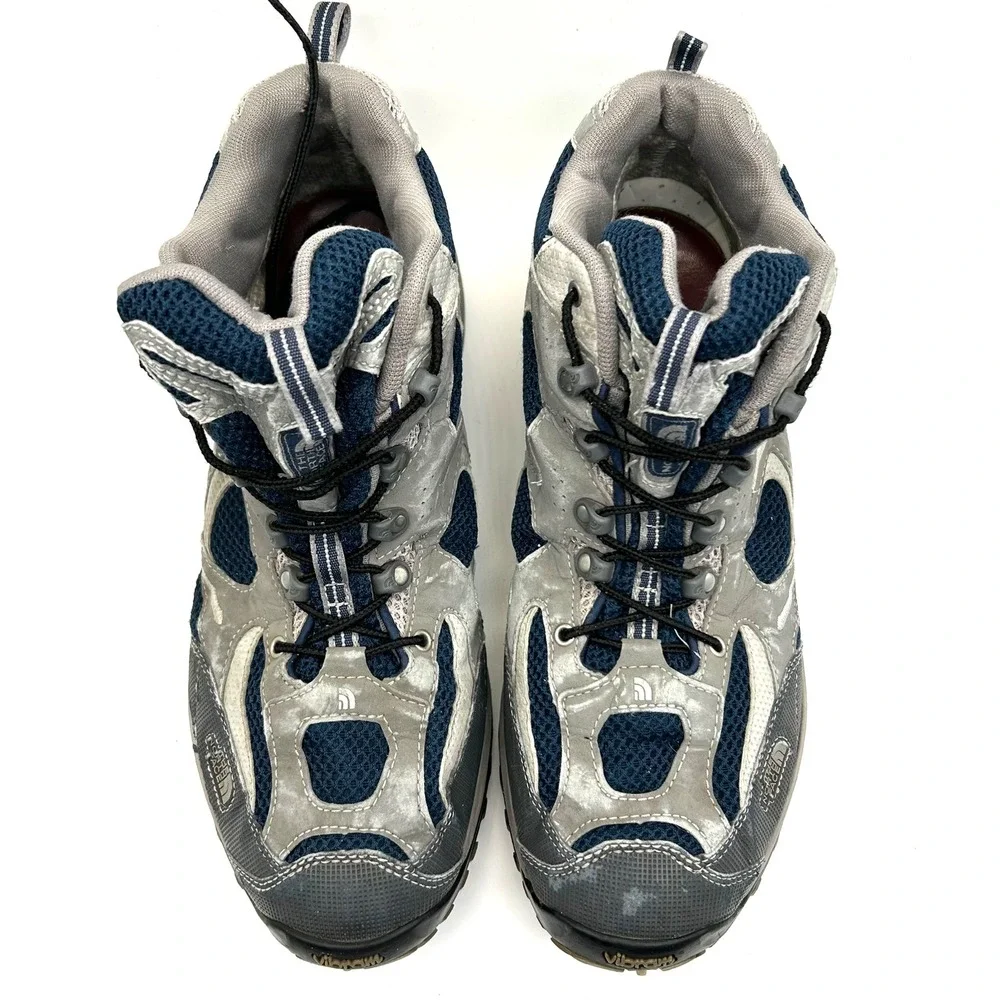 The North Face Hiking Boots Mens 11.5 Grey Navy Gore-Tex Vibram Trail Shoes